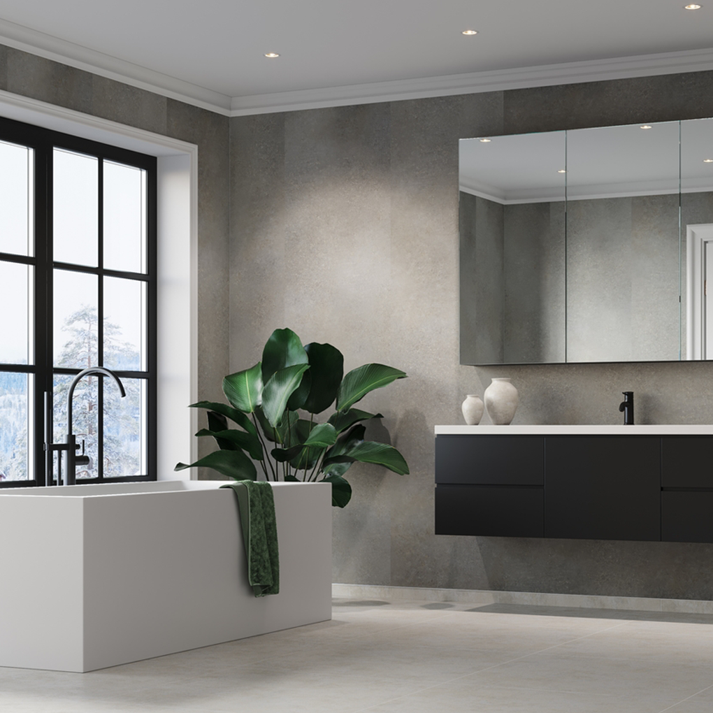 Fibo Trespo Extra Mat Voeglijn rechts - 4943 M10 Grey Concrete
